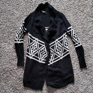 SALE--Love Stitch Black and Cream Cardigan